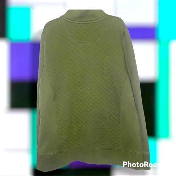 L.L. Bean Quilted Zip Up Jacket in Olive Size Large - Picture 2 of 2